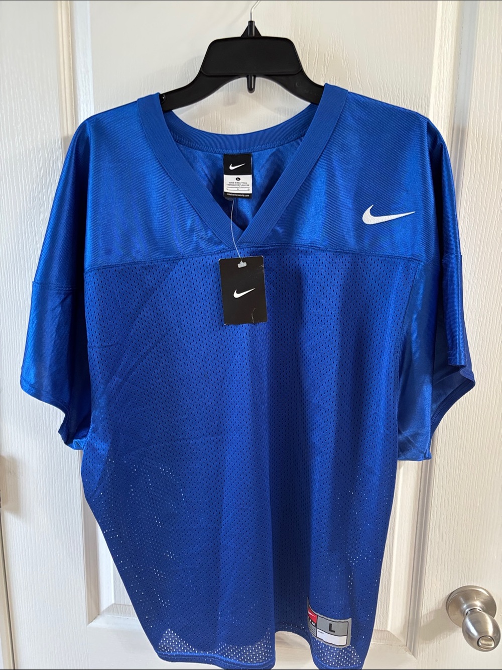 Nike Blue Men’s Mesh V-Neck Football Jersey
